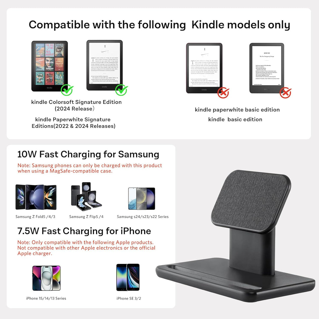CoBak Kabelloser Ladeständer, kompatibel mit Kindle Colorsoft Signature Edition/Paperwhite Signature