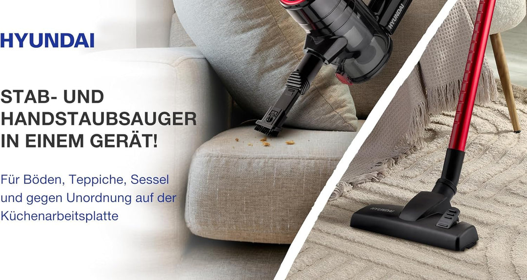 VC609 Leichter 2-in-1 Staubsauger (Stiel & Hand) | 600W I Beutellos, HEPA Filter, 600W, Ideal für sc