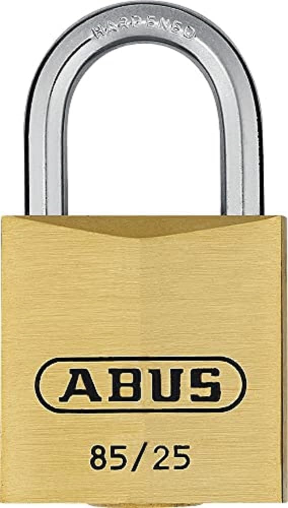 ABUS Vorhängeschloss Messing 85/25 gl.-0250 - gleichschliessend - für Kellertüren, Schuppen u. v. m.