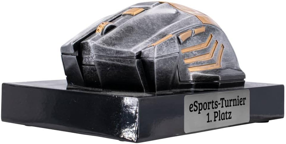 Deitert Esports Pokal mit Gravur, Maus Gaming Controller mit Wunschtext, Gamer Deko, Trophäe mit Gam