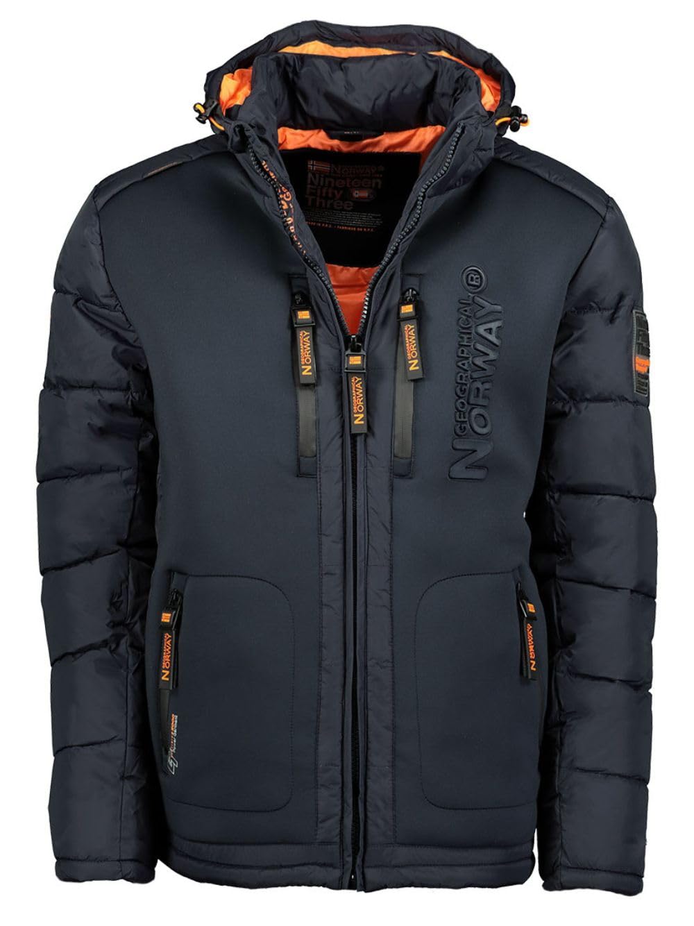 Geographical Norway Beachwood Men - Winterjacke Hooded Herren Parka - Warme Daunenjacken Steppjacke