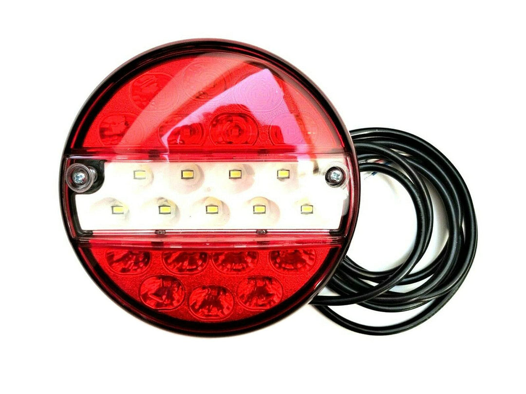 MelTruck® LED Rückleuchte mit Nebelscheinwerfer Rückfahrscheinwerfer ⌀145,5 12V 24V rund