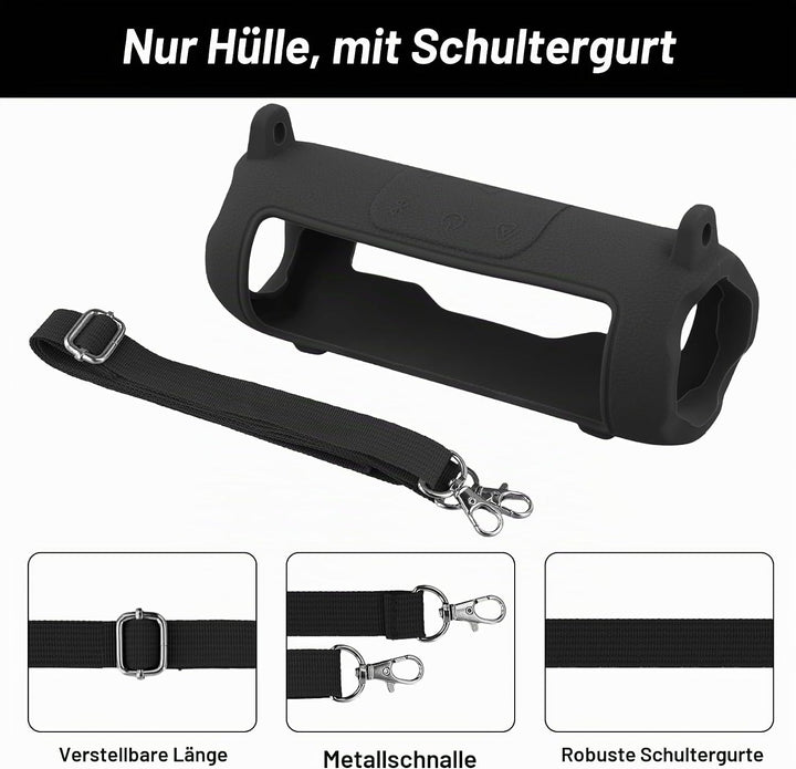 Khanka Silikonhülle für JBL Flip 7 Bluetooth-Lautsprecher Schwarz, Schwarz