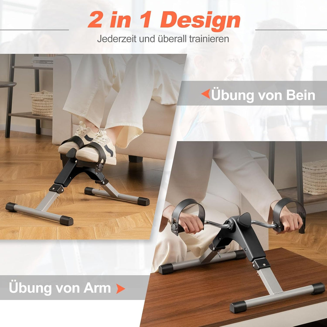 GOPLUS Pedaltrainer für Zuhause, Arm und Beintrainer für Senioren, Mini Bike Heimtrainer mit LCD-Dis
