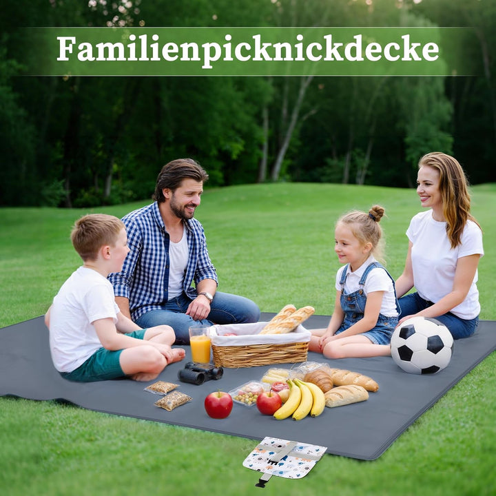 Kiiwah Picknickdecke Outdoor 200 x 150 cm, Faltbar Picnic Blanket Waterproof Leicht und Tragbar Stra