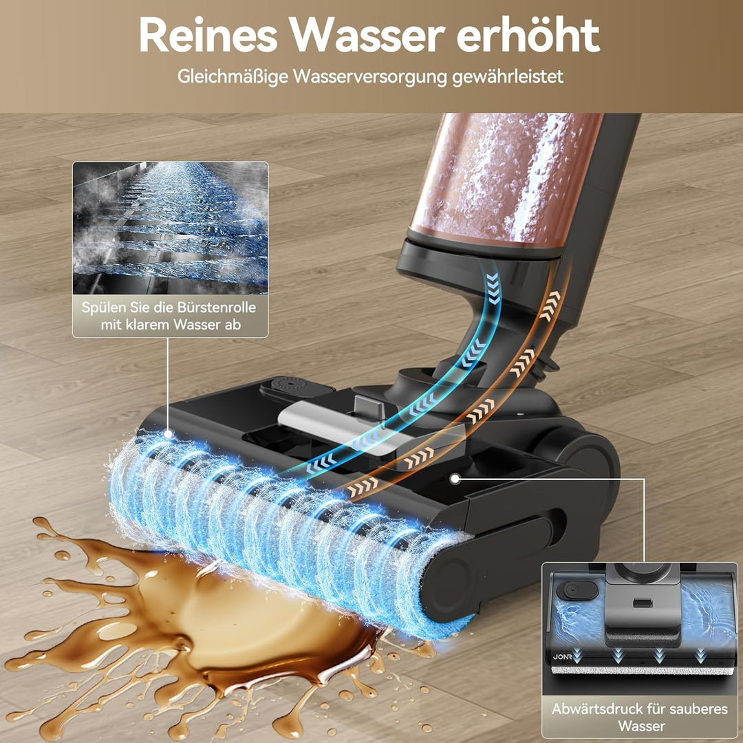JONR 17000 Pa ED 12 Pro Max Nass Trockensauger (ED 12 Upgrade-Version), LCD-Display, 180°-Flachdesig