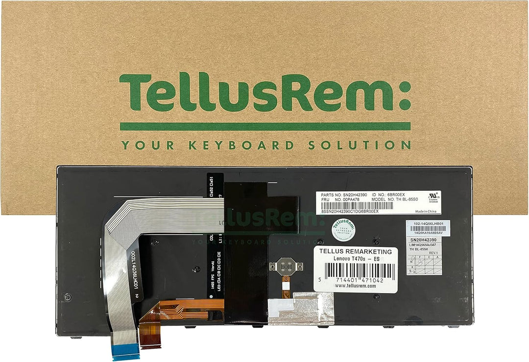 TellusRem ersatztastatur Spanisch Hintergrundbeleuchtung für Lenovo Thinkpad T470s Backlit Spanisch,