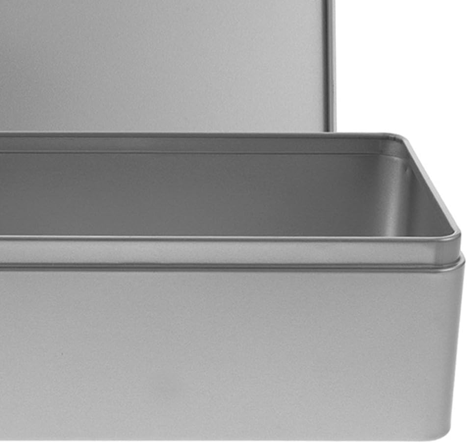 Angoily Rechteckige Leere Blechdose Mit Deckel Aufbewahrungsbox Weissblech Rechteckige Keksdose 23,5