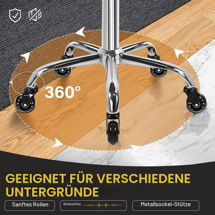 WKWKER Robuster Rollhocker mit Rädern Hydraulischer Drehgelenk Verstellbarer Rollhocker Ergonomische