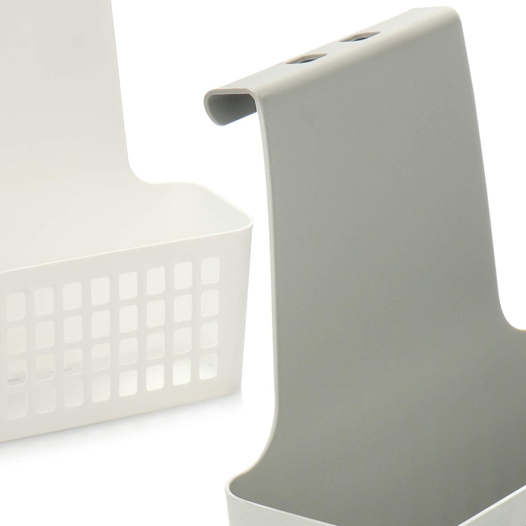com-four® 2X Hängekorb, robuste Aufbewahrungsbox aus Kunststoff, Organizer für Küche, Bad und Kleide
