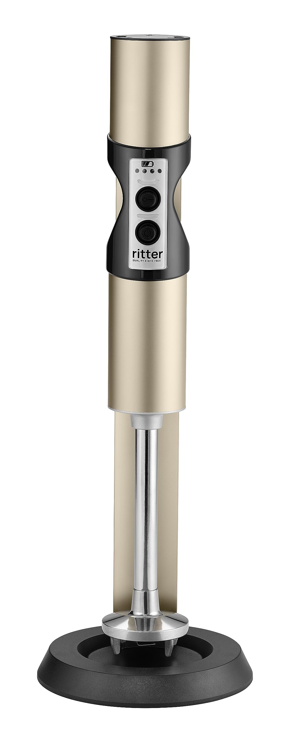 ritter stilo 7 kabelloser Stabmixer, Pürierstab mit Akku aus Vollmetall, Made in Germany, Helles Bra