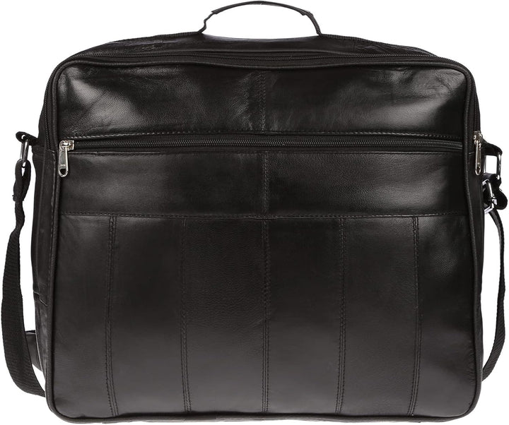 Christian Wippermann Flugbegleiter Umhängetasche Arbeitstasche Herrentasche echt Leder Schwarz Querf