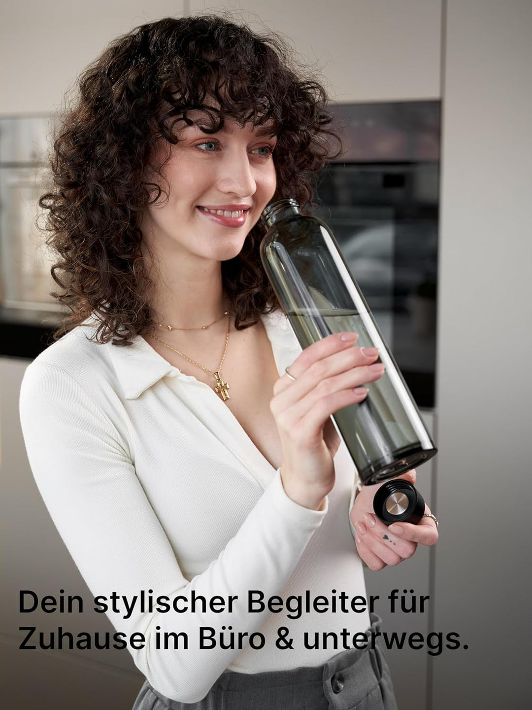 spottle Trinkflasche Glas 1L - Glasflasche in 500ml - 750ml oder 1 Liter - Glas Wasserflasche für Ko