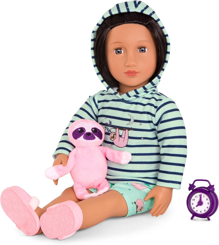 Our Generation – Sleepy Sloth – 46 cm Puppenkleidung – Pyjama-Outfit – Kapuzenpulli – Faultier Plüsc
