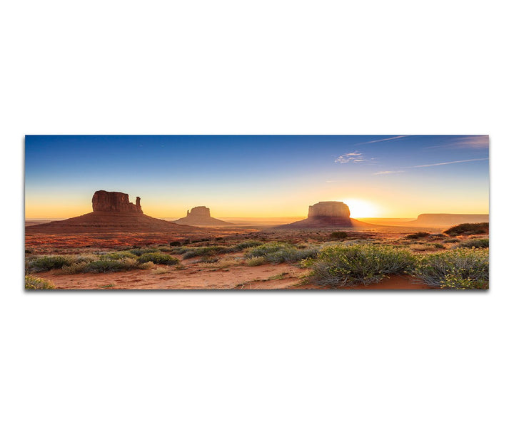 Paul Sinus Art Panoramabild XXL auf Leinwand und Keilrahmen 180x70cm USA Monument Valley Felsen Aben