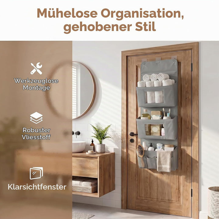2 Stück Hängeorganizer 3-Schichten, 40 x 90 cm Tür Organizer mit 3 Taschen | Faltbarer Wandorganizer