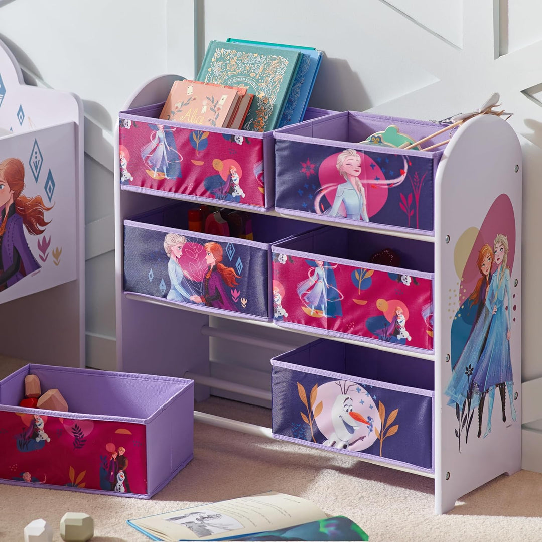 Disney Die Eiskönigin Spielzeug-Aufbewahrungseinheit, 6 Boxen für Schlafzimmer, aus Holzwerkstoff/St