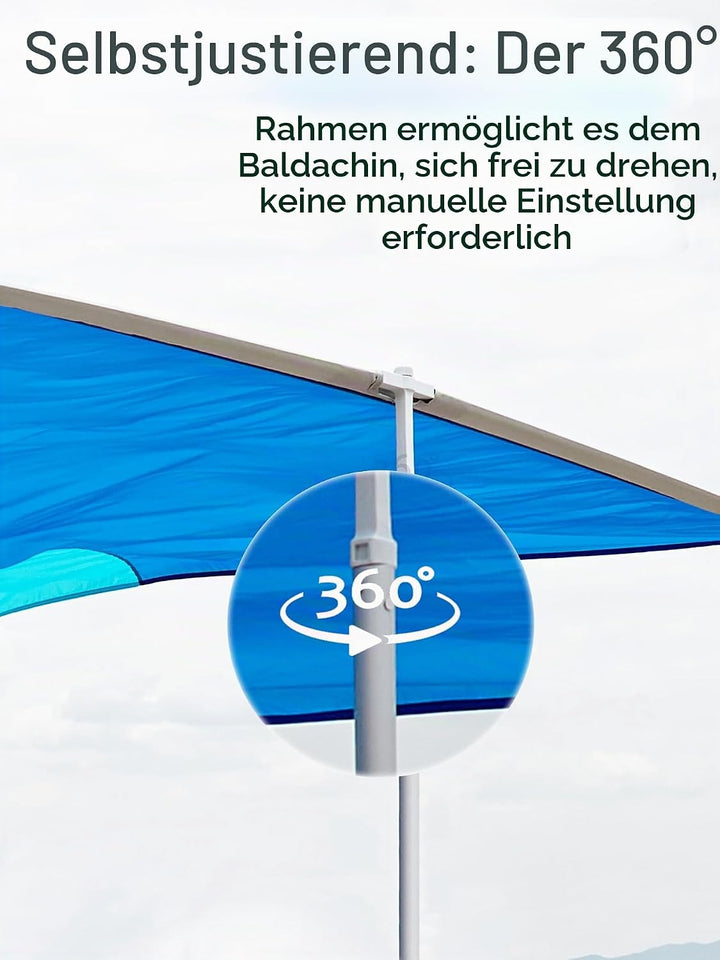 Strand-Sonnendach 3–6 Pers. tragbar, selbstausrichtend, 3 Min. Aufbau. (Normal), Normal