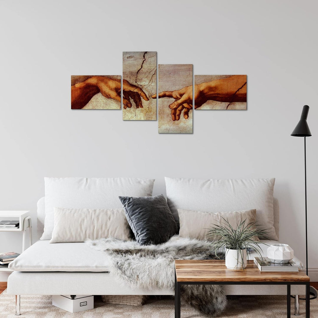 Runa Art Bild Modern Creation of Adam Michelangelo - Made in Germany - Wandbilder Hände Erschaffung