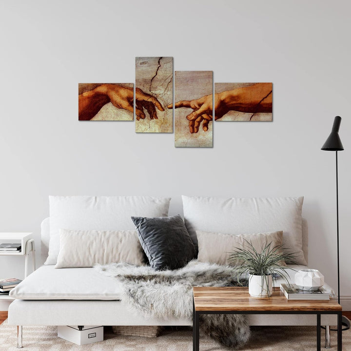 Runa Art Bild Modern Creation of Adam Michelangelo - Made in Germany - Wandbilder Hände Erschaffung