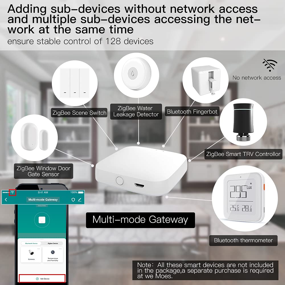 MOES Tuya ZigBee und BLE Multi-Mode Smart Home Gateway WiFi Mesh Hub, Arbeit mit Tuya ZigBee oder BL