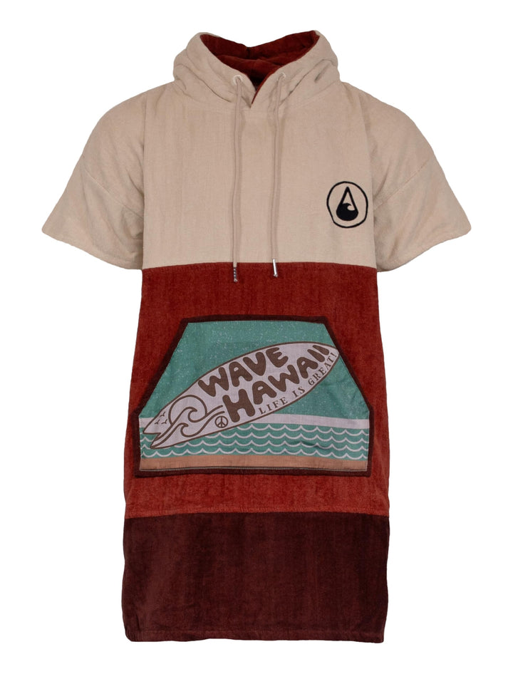 WAVE HAWAII Campeche Surfponcho für Körpergrössen von 155-185cm Poncho 100% ÖKO Baumwolle Umkleidehi