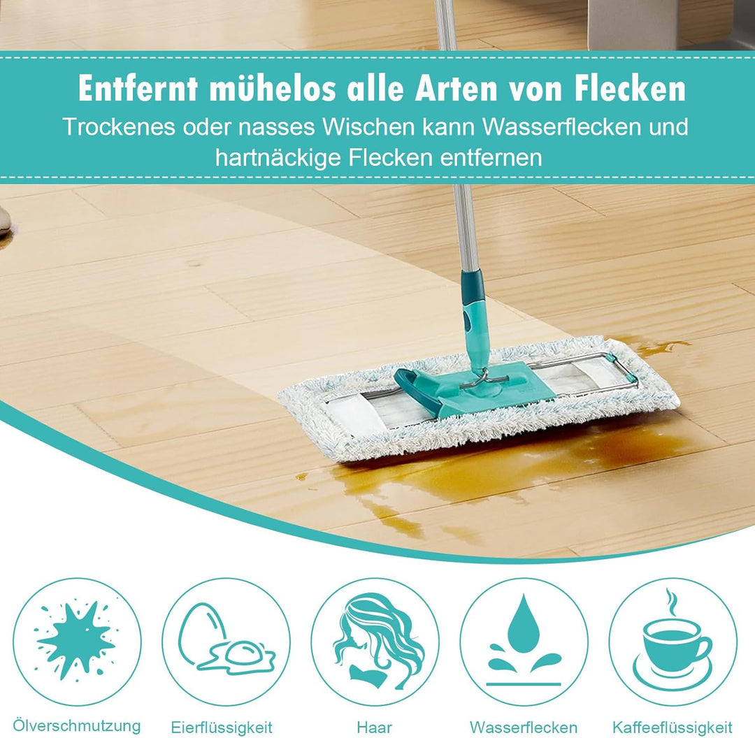 4 Stück Wischbezug für Leifheit Profi XL Micro Duo/Profi XL Cotton Plus Alle Stiel Bodenwischer, 60%