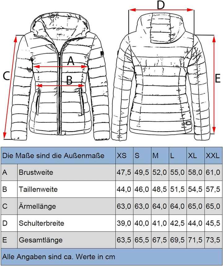 MARIKOO Damen Übergangsjacke leichte Steppjacke kurz mit Kapuze Lucy XS-3XL M Weinrot, M Weinrot