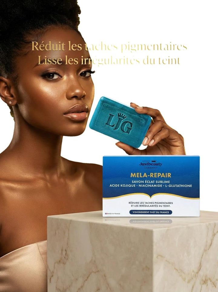 "Aufhellende Luxus-Seife – Mela-Repair mit Kojicsäure, Niacinamid, Glutathion &amp; Arbutin für strahlen