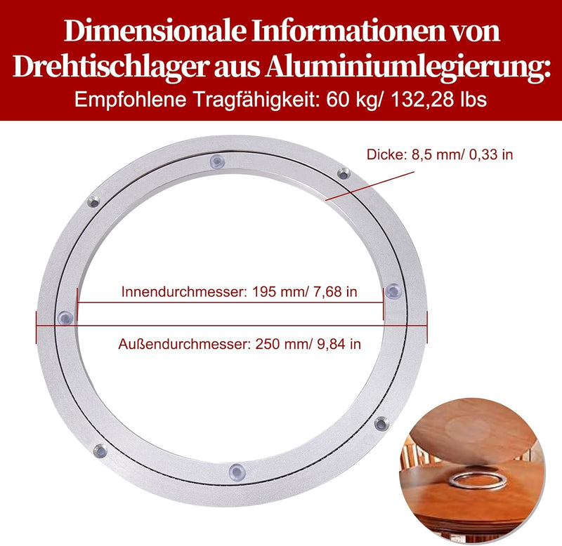 Drehtellerlager aus Aluminiumlegierung Hochleistungslagertisch Drehteller Hardware Runder Drehteller