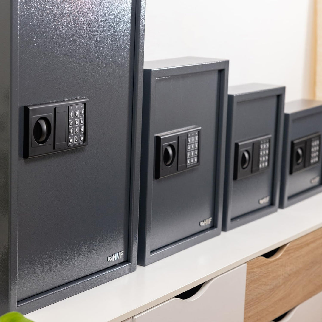 HMF 2030-11 Schlüsseltresor mit Elektronikschloss | 30 Haken | 30 x 28 x 10 cm | Anthrazit, 30 Haken