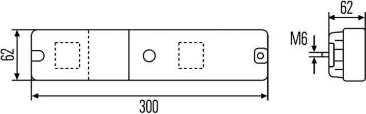 HELLA - Heckleuchte - Glühlampe - 12V - Anbau/geschraubt/Einbau - Lichtscheibenfarbe: rot/gelb - Ste