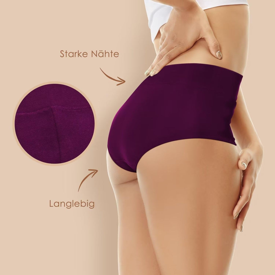 YouShow Unterhosen Damen 5er Pack Baumwolle Hohe Taille Unterwäsche Slip Stretchanteil XS Mehrfarbig