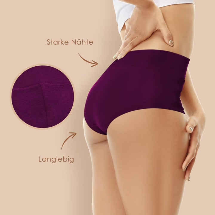 YouShow Unterhosen Damen 5er Pack Baumwolle Hohe Taille Unterwäsche Slip Stretchanteil S Mehrfarbig-