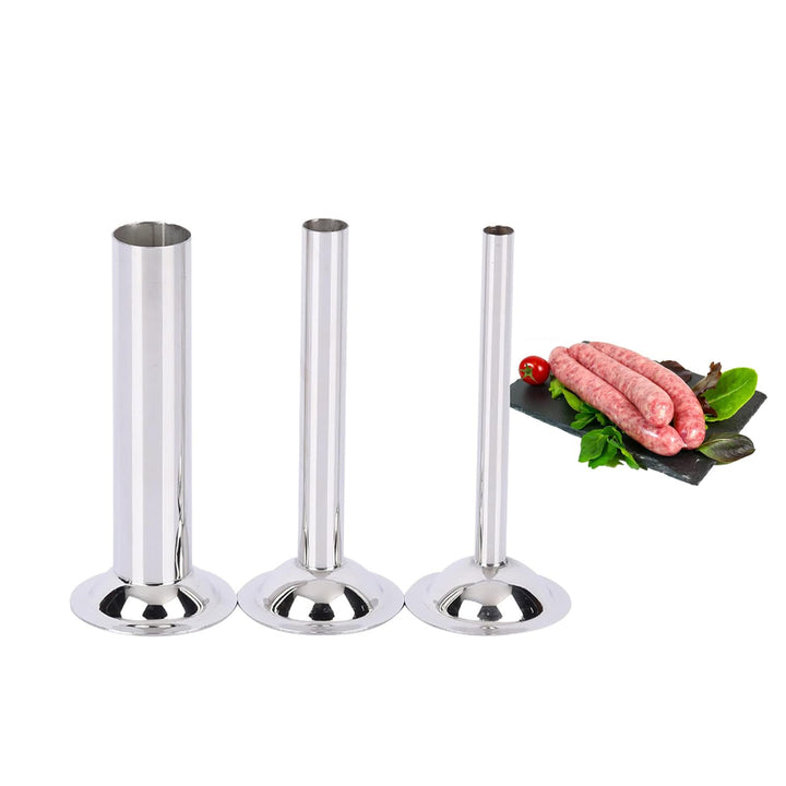 3 Stück Wurstfüller Rohre Kit Edelstahl Füllung Rohre Trichter Düsen Ersatzteile Füllstoff Rohr für