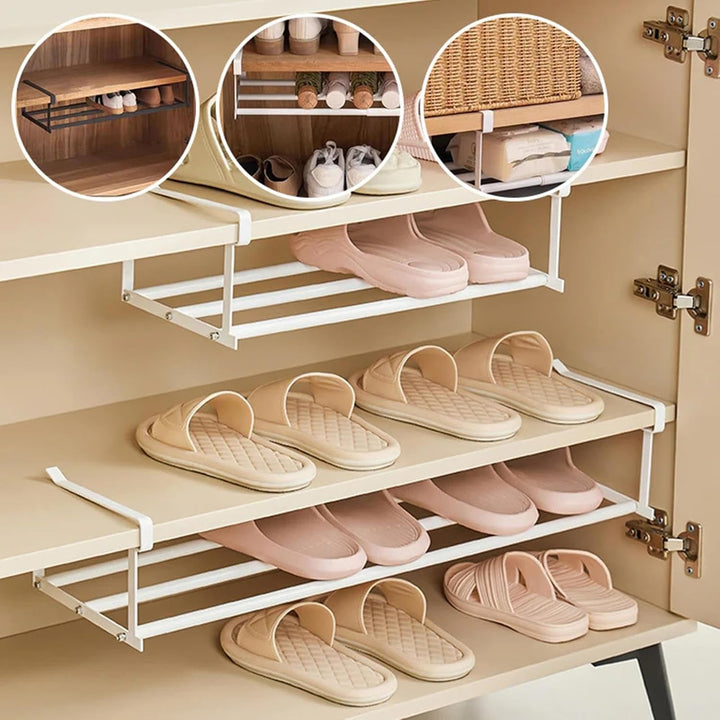 Schuh-Organizer | Einziehbares Schuhregal | mehrlagige Trennwand Schuhhalter, platzsparende Schublad
