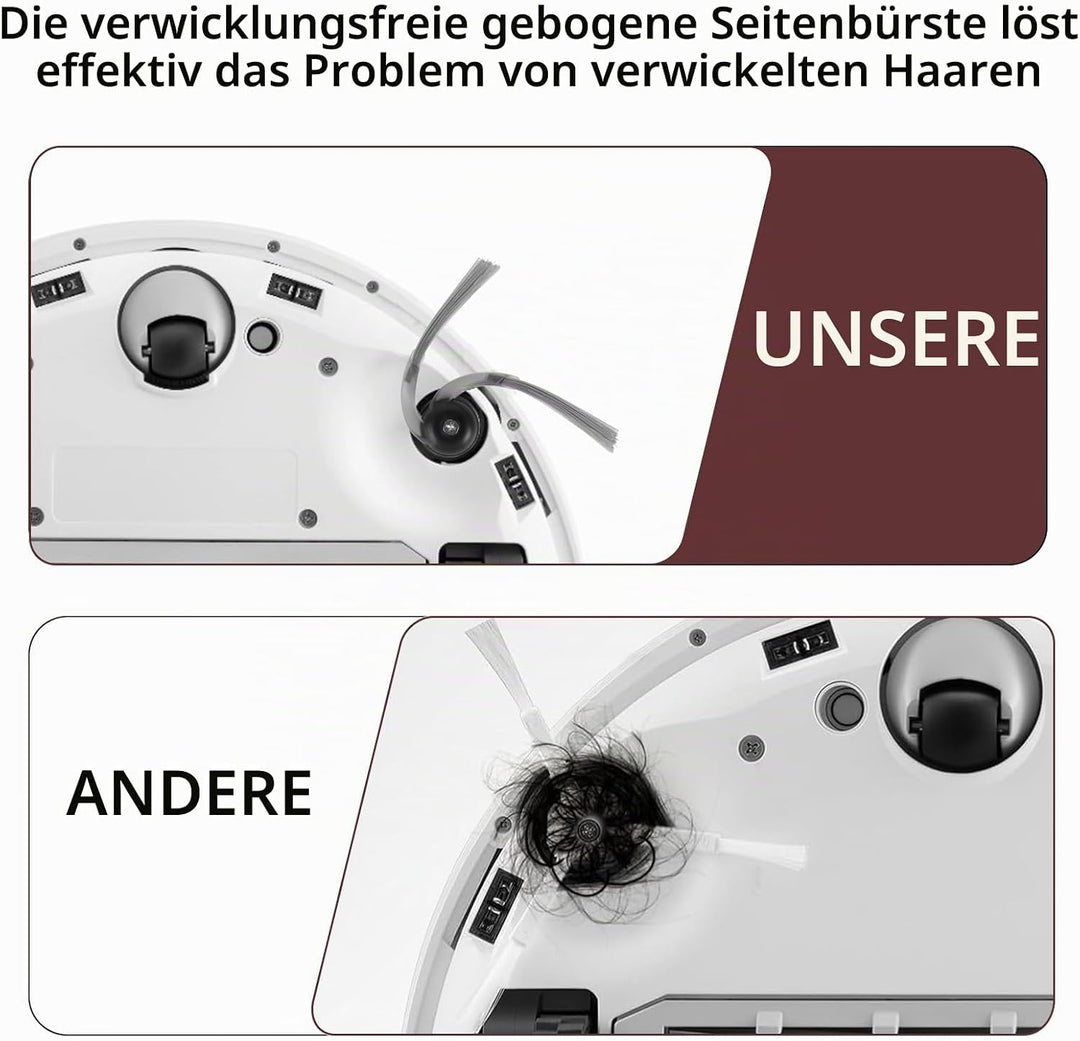 Q10S5 Zubehör Ersatz Kompatibel für Roborock Q10 S5/S5+ Plus Saugroboter, 1 Hauptbürste, 2 Filter, 4