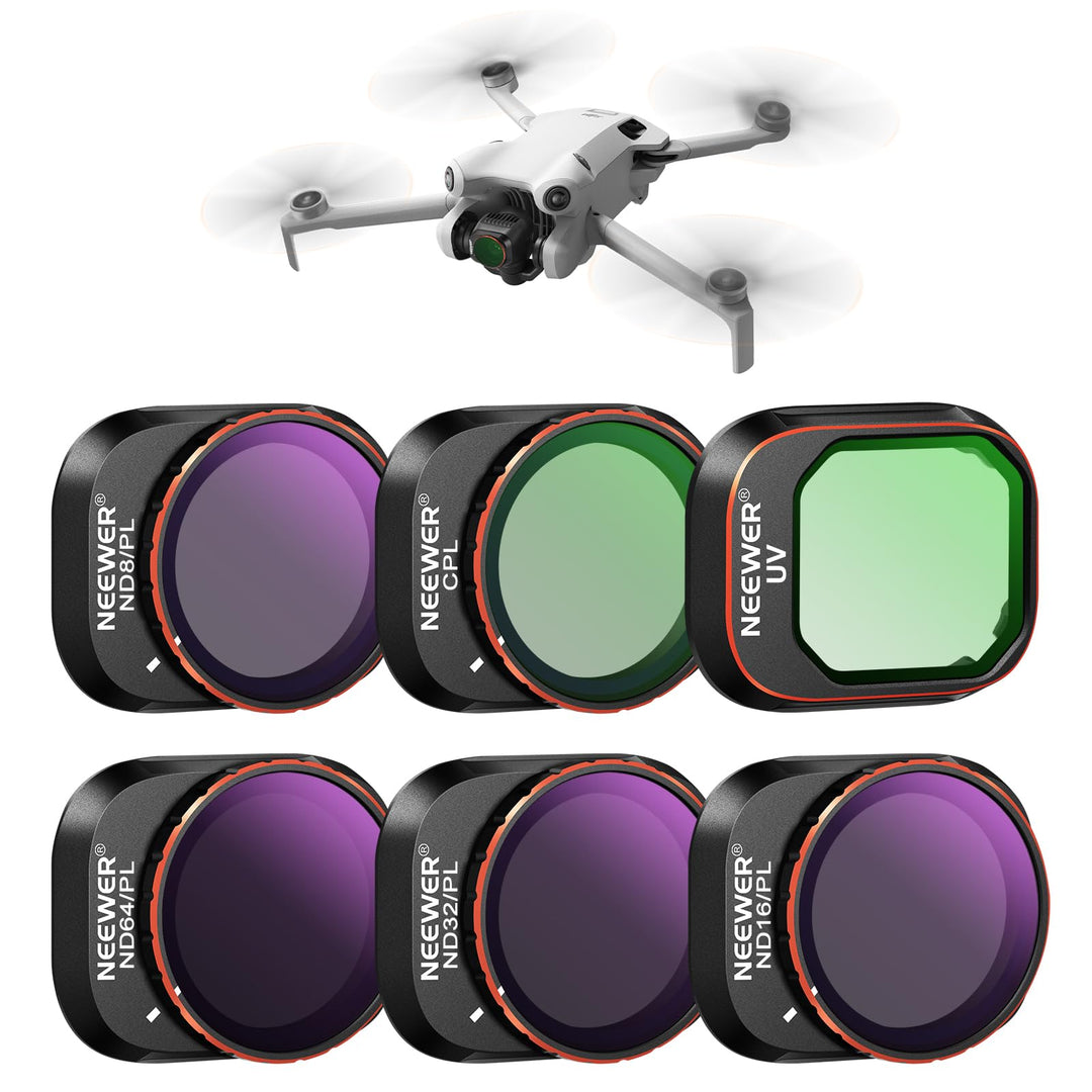 NEEWER ND/PL Filter Set Kompatibel mit DJI Mini 4 Pro, 6Stk UV CPL ND8/PL ND16/PL ND32/PL ND64/PL Po