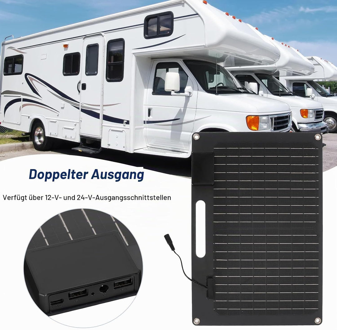 100 W Tragbares Solarpanel, USB-Ausgänge, Schnelles Aufladen, Hocheffizientes Solarpanel-Ladegerät f