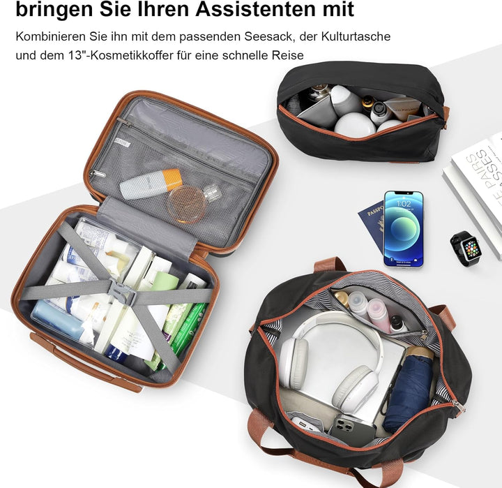 Joyway Kofferset Reisekoffer Set 6tlg Hartschale mit Beautycase Kosmetikkoffe mit 4 Rollen und TSA-S