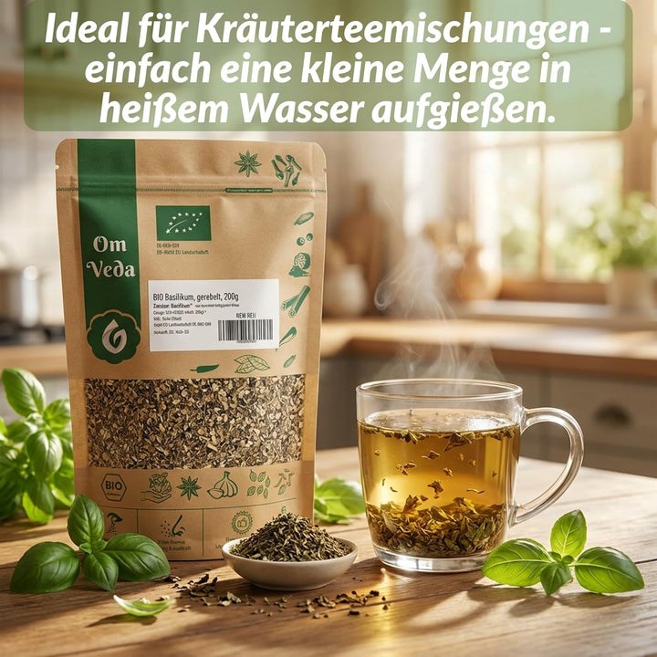 BIO Basilikum getrocknet gerebelt 900g | Bio-Qualität | Premium Basilikum für Pizza, Pasta, mediterr