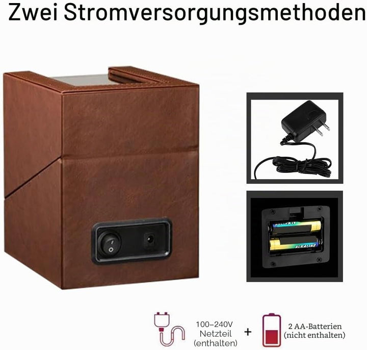 Automatische Uhrenbeweger Box Single Uhrenbeweger PU Leder Uhrengehäuse mit leisem Motor Batteriebet
