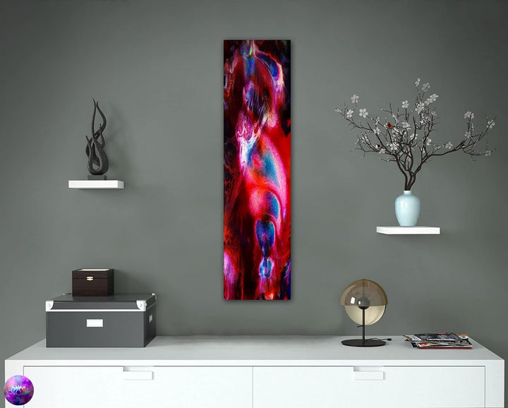 Bild auf Metall - 25 cm x 100 cm Moderne Kunst abstrakt - Kunstdruck auf leuchtend glänzenden Alumin