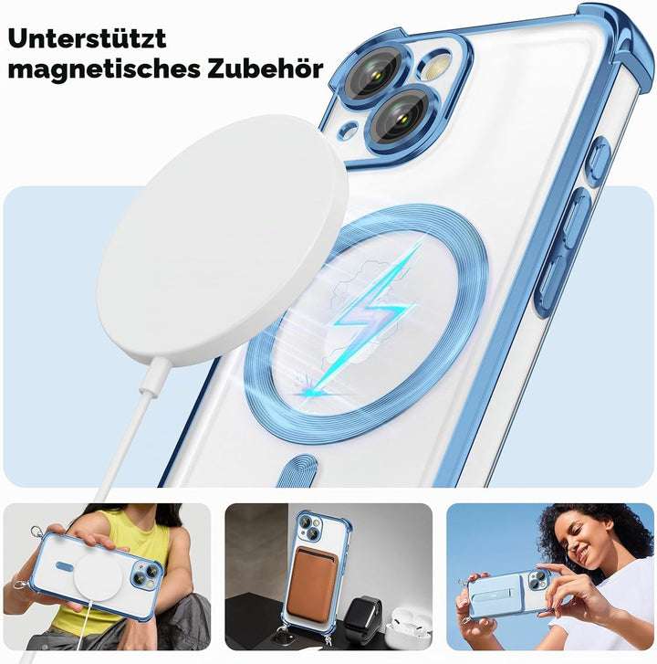 GOODVISH Handykette für iPhone 14 Hülle mit Band Magnetisch, Blau iPhone 14 6.1" Blau, iPhone 14 6.1