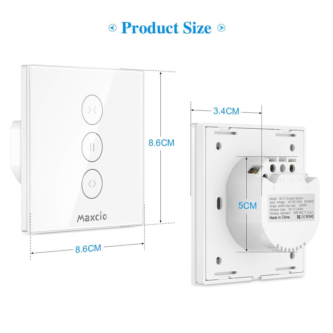 Wlan Rolladenschalter, Maxcio Smart Rollden Zeitschaltuhr für Vorhang/Markise/Jalousie, Kompatibel m