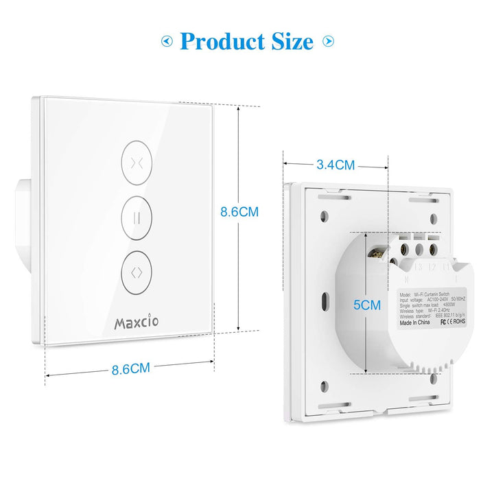 Wlan Rolladenschalter, Maxcio Smart Rollden Zeitschaltuhr für Vorhang/Markise/Jalousie, Kompatibel m