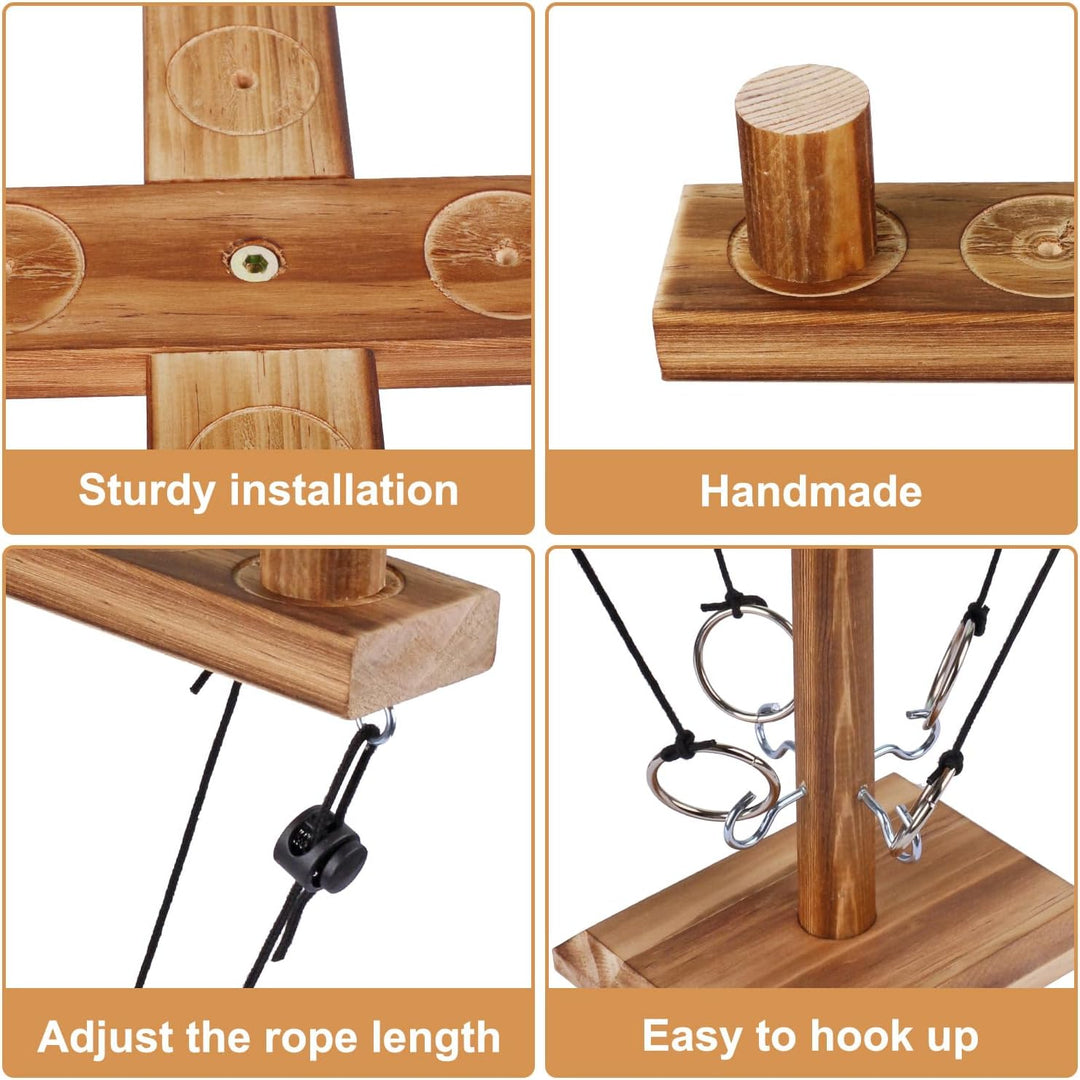 RNHDLY Ring Toss Hook und Ring Indoor, Toss Haken und Ring Spiel, Ring Toss Game Ringwurfspiel Erwac