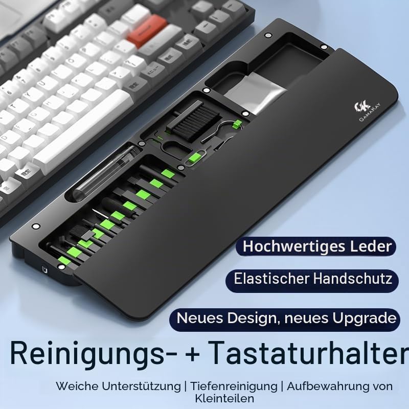 GK GAMAKAY 36 cm Tastatur-Handgelenkauflage mit Reinigungswerkzeug-Set, Handballenauflage aus ABS un