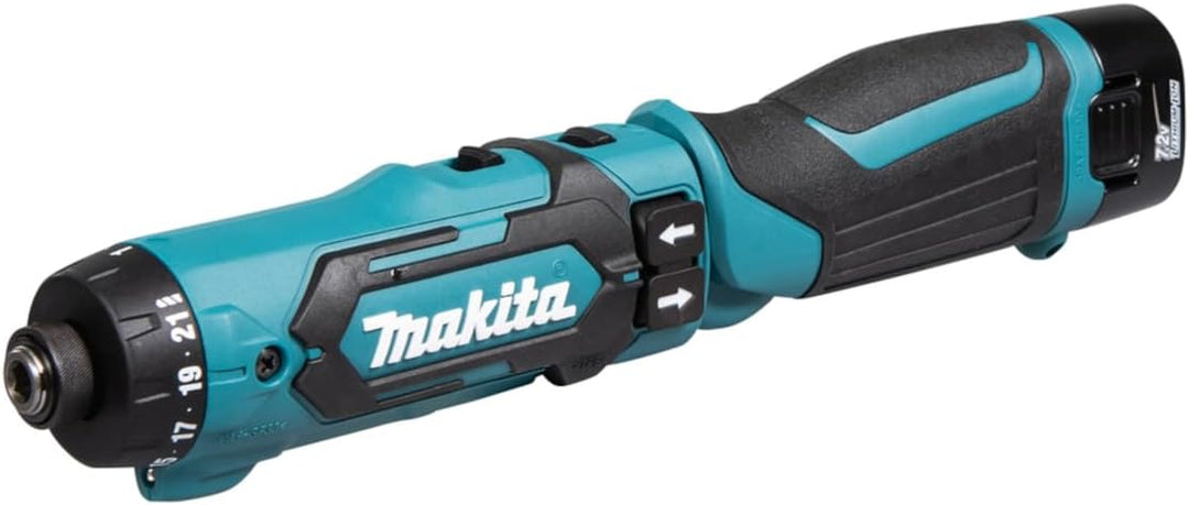 Makita DF012DSE Akku-Knickschrauber (7,2 V, Akkus/Ladegerät im Transportkoffer, 30 W, 7,2 V) schwarz