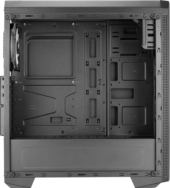 Aerocool GENESISV2BK, PC ATX Gehäuse, Front LED ARGB, ARGB 12cm Lüfter, Schwarz Schwarz GENESISV2BK